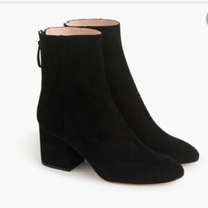 J Crew Willa Suede Ankle Boots Black Size 6 flaw